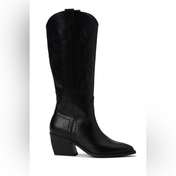 Elegant Black Leather Heeled Boots - Picture 3 of 8